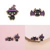 Cute Punk Style Bat Cat Shaped Alloy Brooch For Fashionable Clothing And Hats