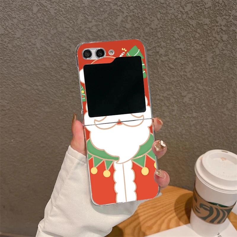 For Samsung Galaxy Z Flip 5 Cute Christmas Santa Claus Elk Case for Samsung Zflip 6 3 Z Flip4 Flip5 Case Creative New Year Gifts