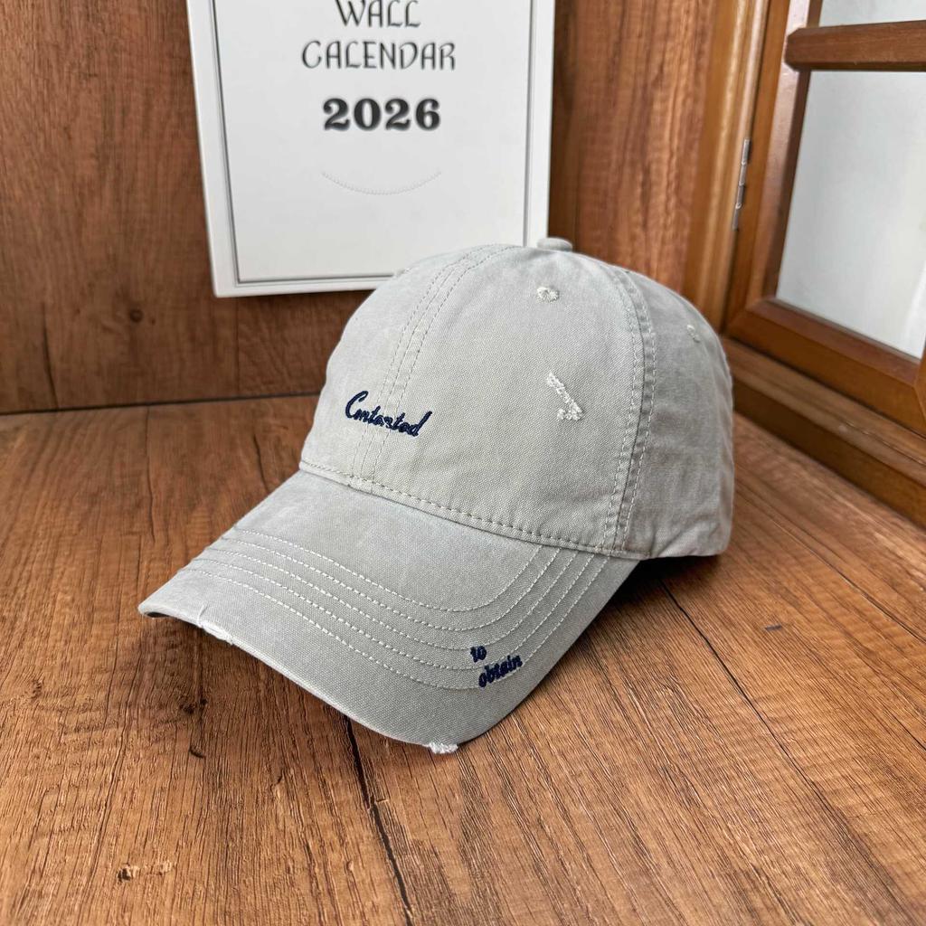 New simple washed cap spring and autumn embroidery soft top baseball cap men's and women's sun hat