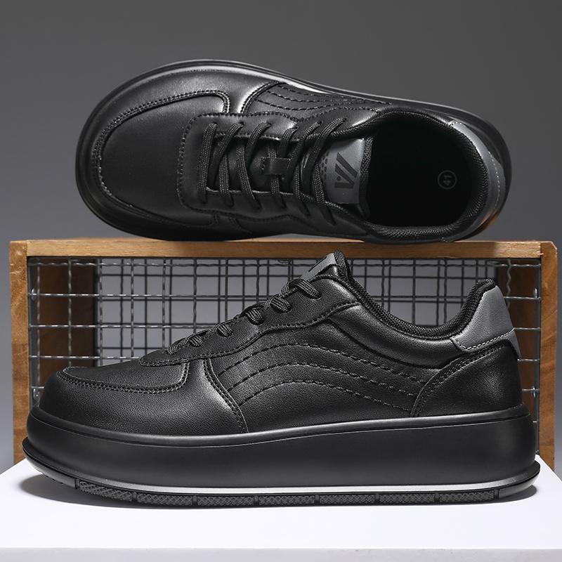 

Fashion Leather Men Minimalist Barefoot Shoes Comfort Zero Soles Wide Toe Platform Walking Shoes Outdoor Casual Running Shoes 39 чорний