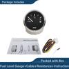 KUS New 52mm Auto Marine Fuel Oil Level Gauge Meter 0-190 ohm 240-33ohm with Red  Yellow Backlight 12V/24V for Car Boat