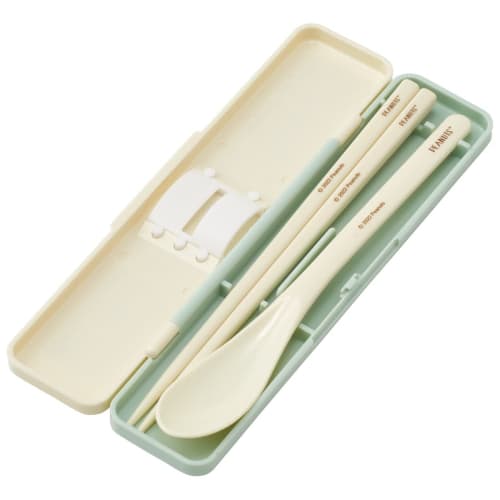 Skater Chopstick Spoon Combination Set 18cm Antibacterial Treated Lunch Box for Adults Comes with Silicone Cushion and Doesn't Make a Sound Made in Ja