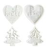Silicone Molds Christmas Heart Round Tree Star-Shaped Hanging Ornament Silicone Mold DIY Cement Plaster Clay Craft Molds