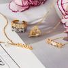 European and American Mother's Day ring titanium steel does not fade mother letter necklace niche design jewelry