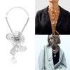 Personalized Flower Pendant Necklace Statement Chunky Necklace for Women Girl Gifts Rhinestone-Flower Clavicle Chain