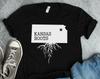Kansas Roots Shirt, Kansas Shirts, Kansas Gifts, American State KS, Kansas Map Print Gift TShirt