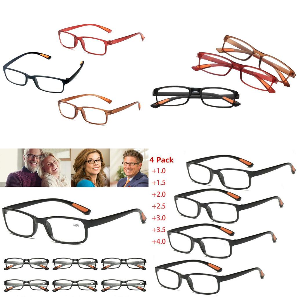 Set Of 4 Ultralight Reading Glasses For Men And Women Magnifying Glasses For Clear Vision