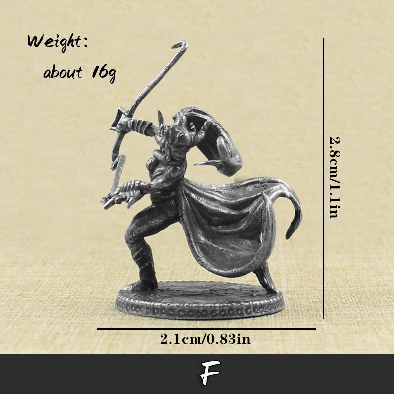 White Brass Mythological Gladiator Soldiers Figurines Miniatures Vintage Metal Soldiers Model Statue Desktop Ornament Gift.