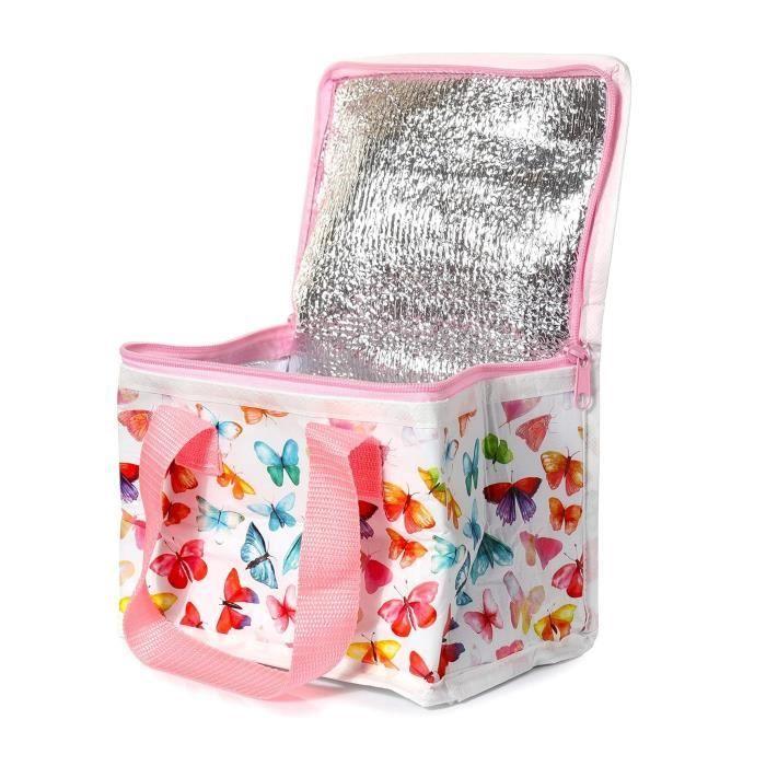 Sac à repas isotherme - La maison des papillons - 15x20 cm - Plastique rPET - Aluminium - Mousse EPE