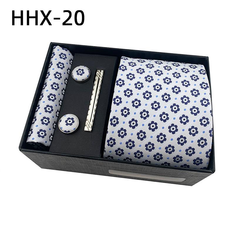 Paisley Men'S Tie Square Cuff Tie Clip Gift Box Set Business Casual Tie Black Gift Box