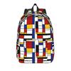 Piet Mondrian De Stijl Backpack for Men Women Cool High School Hiking Travel Daypack  College Canvas Bags Sports
