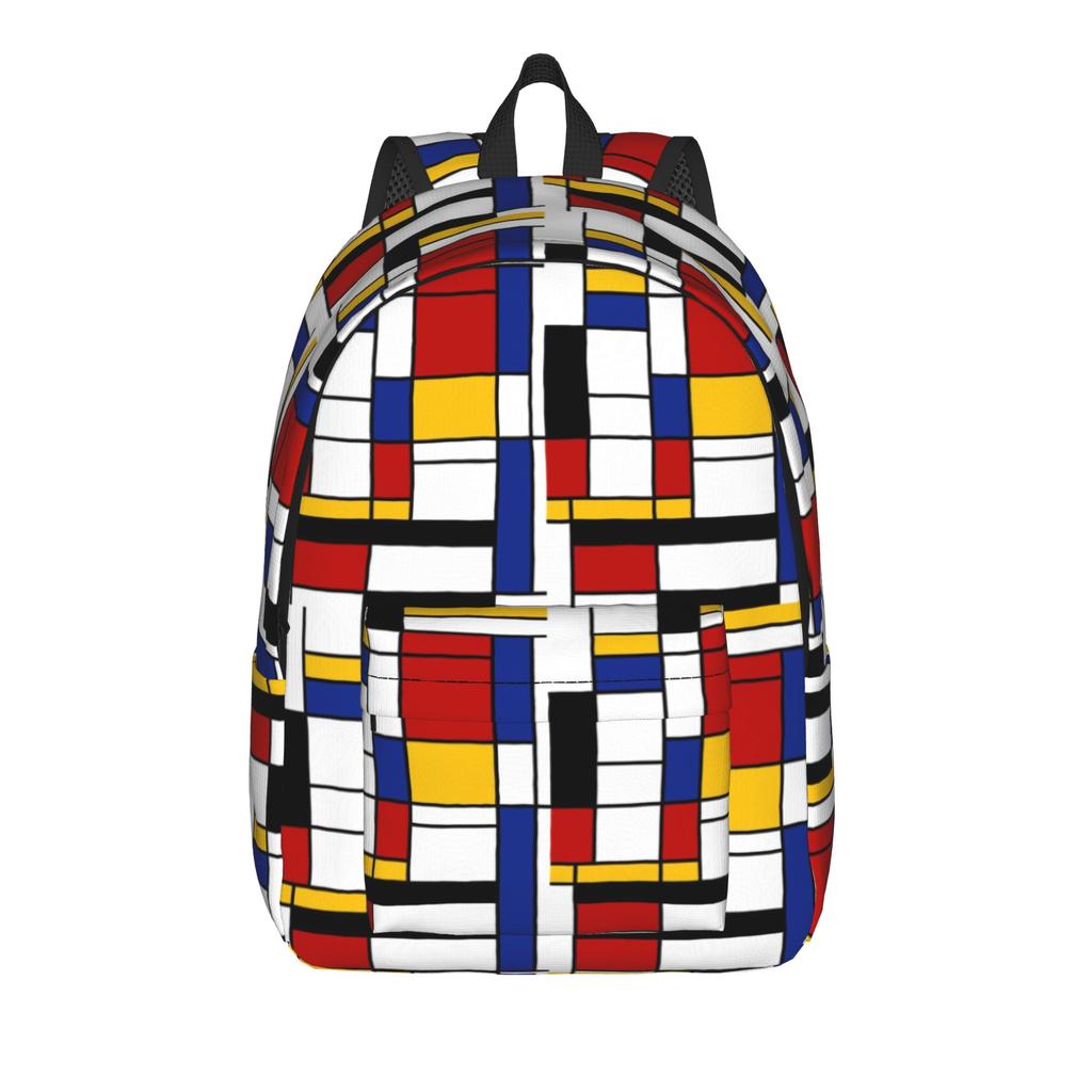 Piet Mondrian De Stijl Backpack for Men Women Cool High School Hiking Travel Daypack College Canvas Bags Sports
