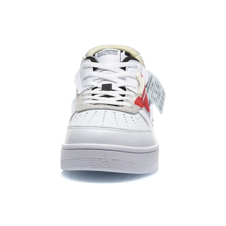 Li Ning CF Decompression Wear Resistant Non Slip Low Top Skate Shoes Women Skate Shoes White Red AGCQ394-1