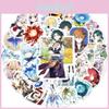 50pcs Genshin Impact Sticker Set Waterproof Reusable For Luggage Cases