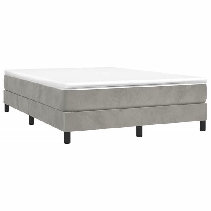 Maison Exclusive - Sommier à lattes de lit et matelas Gris clair 140x200cm Velours