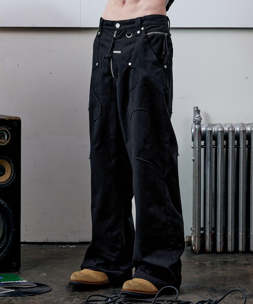 THEVINYLHOUSE Western Boots Cut Pants Black