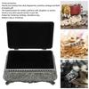 Antique Metal Trinket Box Floral Engraved Musical Jewelry Box Storage Jewelry Box  For Women