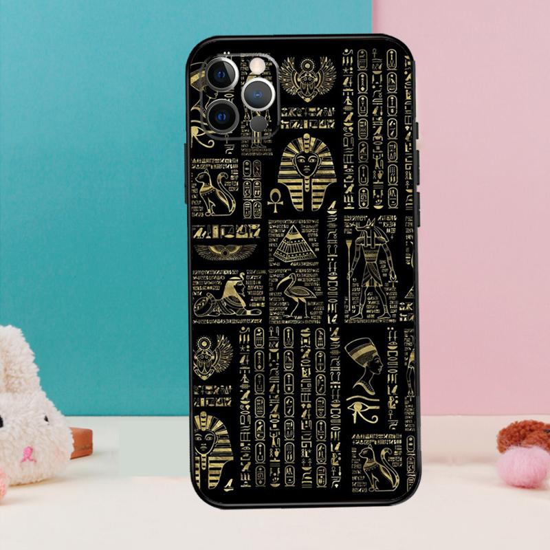 Ancient Egyptian Hieroglyphic Phone Case For iPhone 17 Air 16 15 13 12 11 14 Pro Max 12 13 mini 15 16 Plus 16e Cover Coque