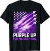 Purple Up for Military Kids Military Child Month USA Flag T-Shirt