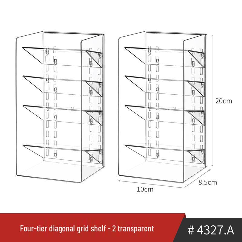 

Узкий акриловый зеркальный шкафчик и органайзер для помад и украшений с многоярусными полками