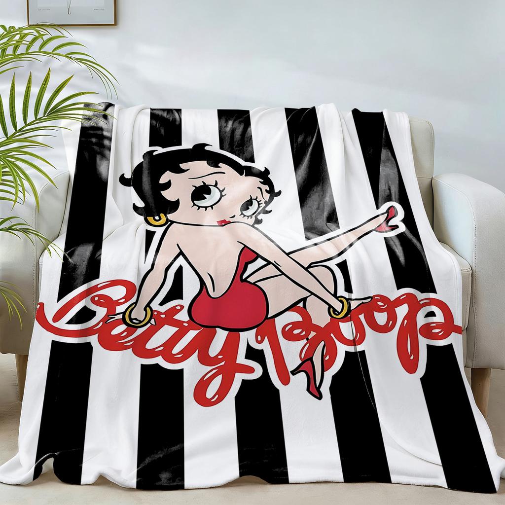 Boop Knee Blanket Throw Blankets for Winter Microfiber Oversized Baby Lightweight Flannel Fleece Sofa Decoration S-bettys-P
