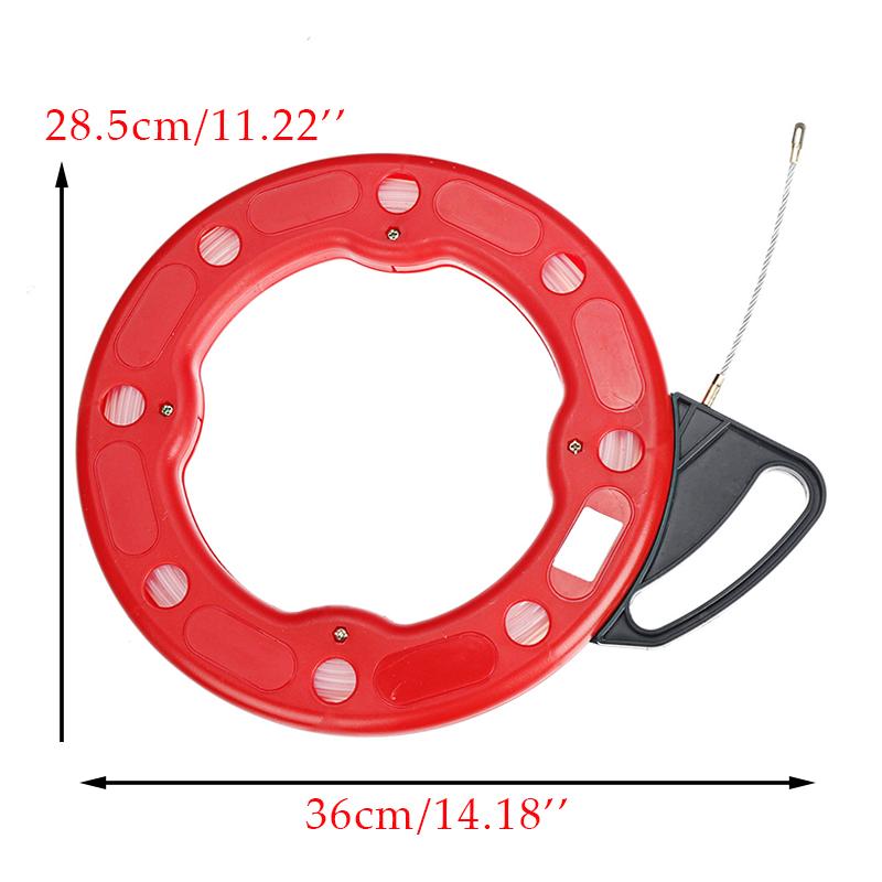 4mm 15/20/25/30m Cable Puller Fish Tape Reel Puller Fiberglass Nylon Conduit Ducting Rodder Pulling Wire Cable Fishing Tool