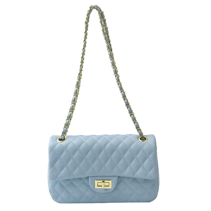 Borsa quadrata piccola alla moda borsa a spalla con texture di nicchia nuova borsa a tracolla da donna con catena di diamanti