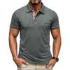 Men's Contrast Trim Short Sleeve Polo Shirt with Chest Pocket