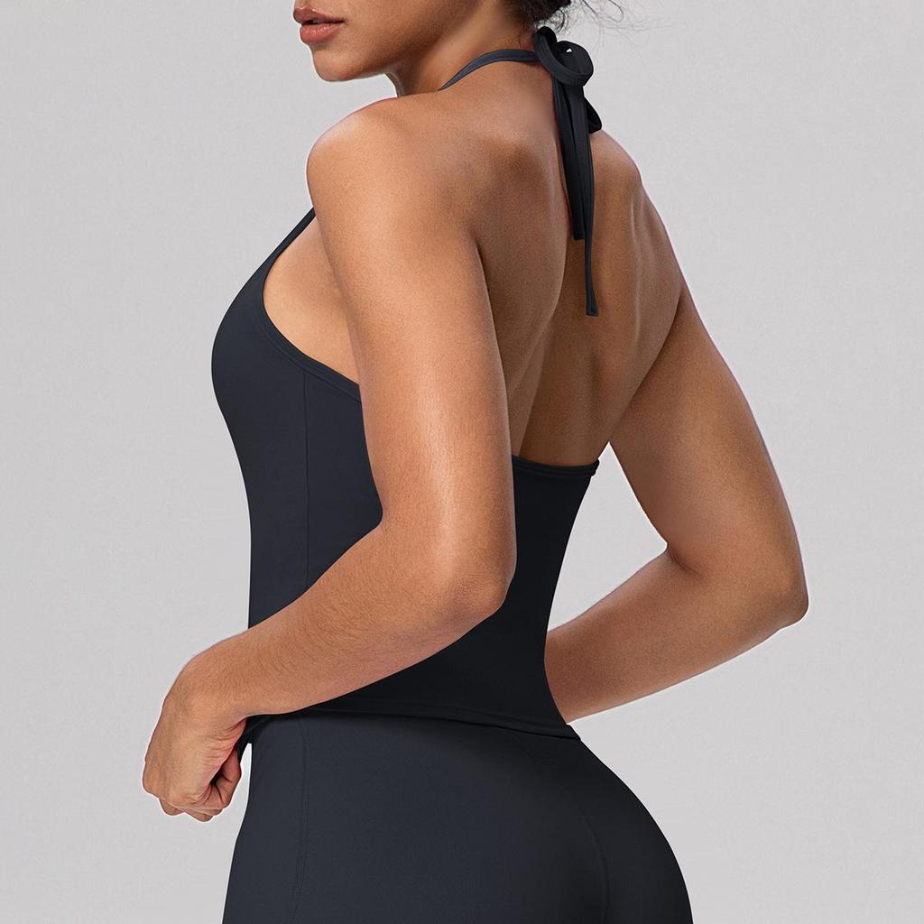 European & American High-Elastic Lace-up Backless Sports Bra for Training & Yoga
