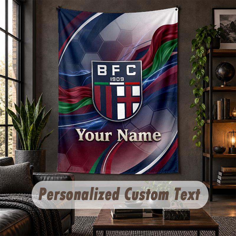 Wall Tapestry Bologna FC Print Custom Name Text Wall Hanging Home Decor