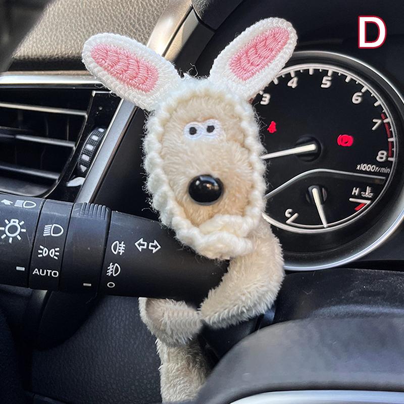 Decoração de embreagem de cachorrinho de pelúcia, limpador de para-brisa de carro, interruptor de seta, decoração, cachorro fofo, laço, boneca de limpador de para-brisa de carro, acessórios de interior