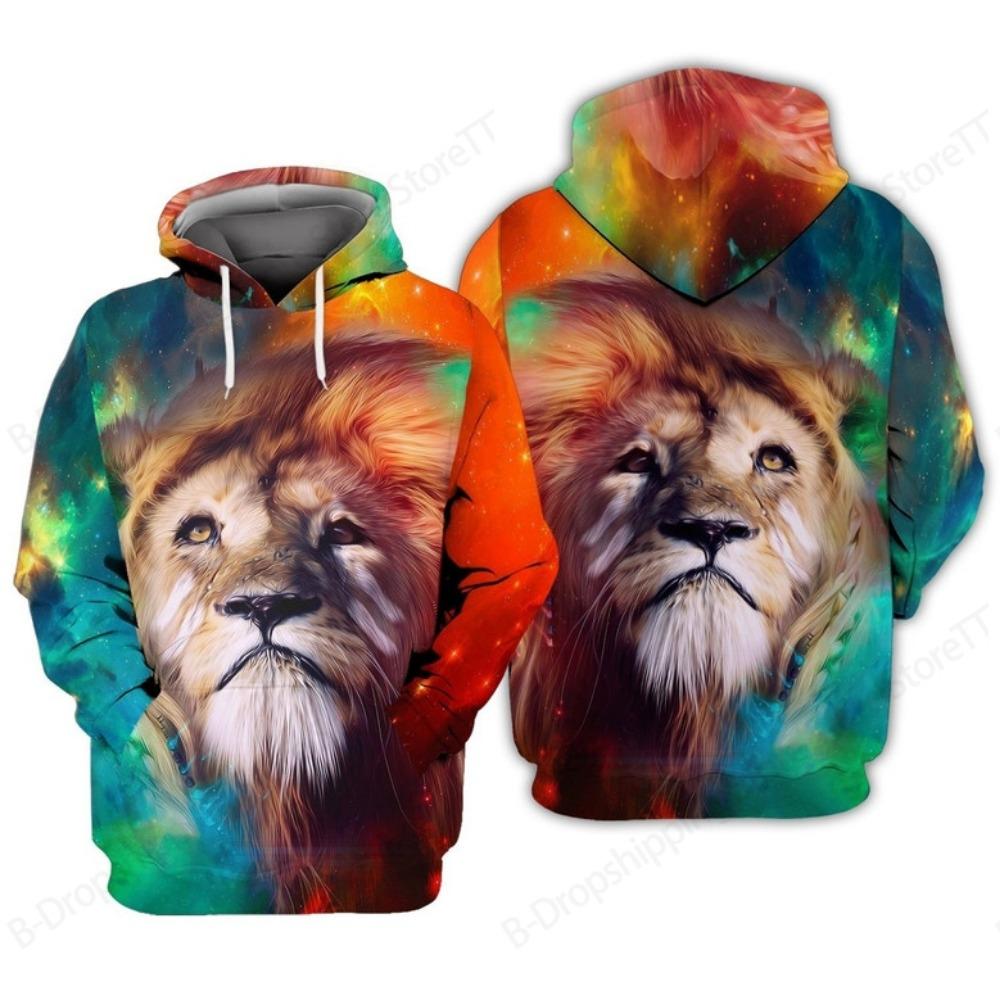 Lion Cross 3D Print Hoodie Men Women Fashion Jesus Faith Hoodie Sweatshirt Spring Autumn Coat Unisex Tracksuit Mens Clothng Teen