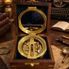 Brass Brunton Compass Handcrafted Wooden Box Home Decor Birthday Gift
