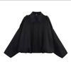European and American Women's Batwing Sleeve Zipper Casual Suede Jacket