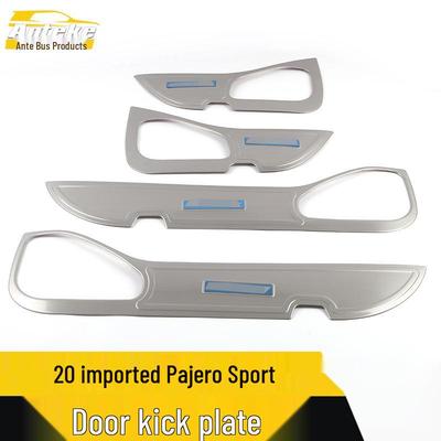 Plaque anti-coup de pied en acier inoxydable pour accoudoir de porte Pajero Sport, autocollant décoratif pour modèles 20