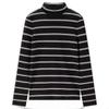 Women's Striped Turtleneck Long Sleeve T-Shirt
