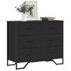VidaXL Black Chest of Drawers 91x35.5x74.5 Cm Engineered Wood 3295302