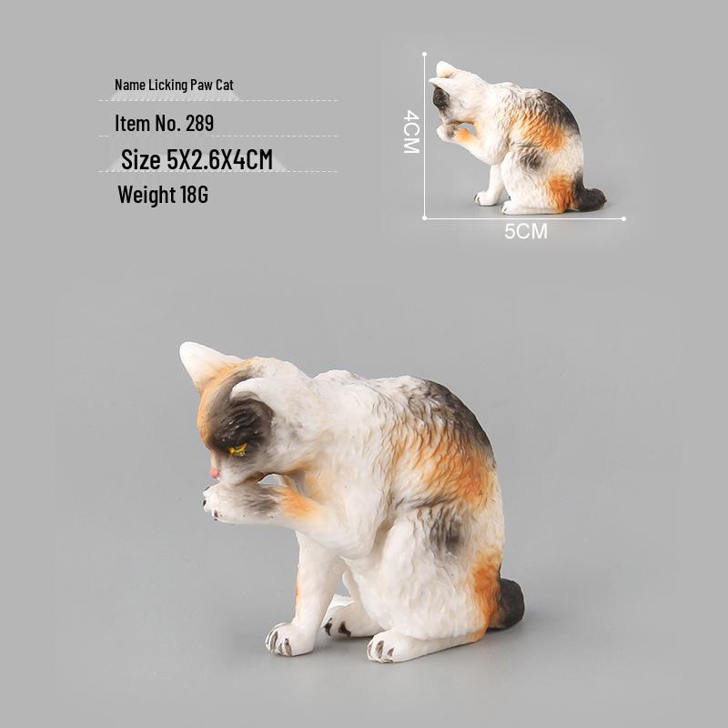 Children's Black and White Kitten Simulation Set - Toy Cat Figurine