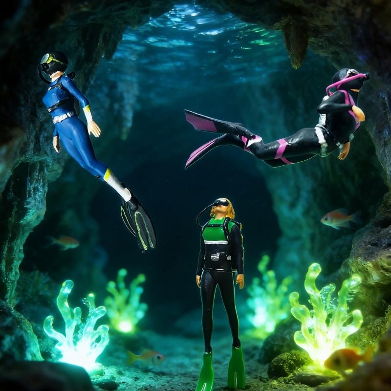 1:64 Scale Resin Diving Miniature Underwater Adventure Model For Home Or Office Decoration Dioramas Layout Model Display