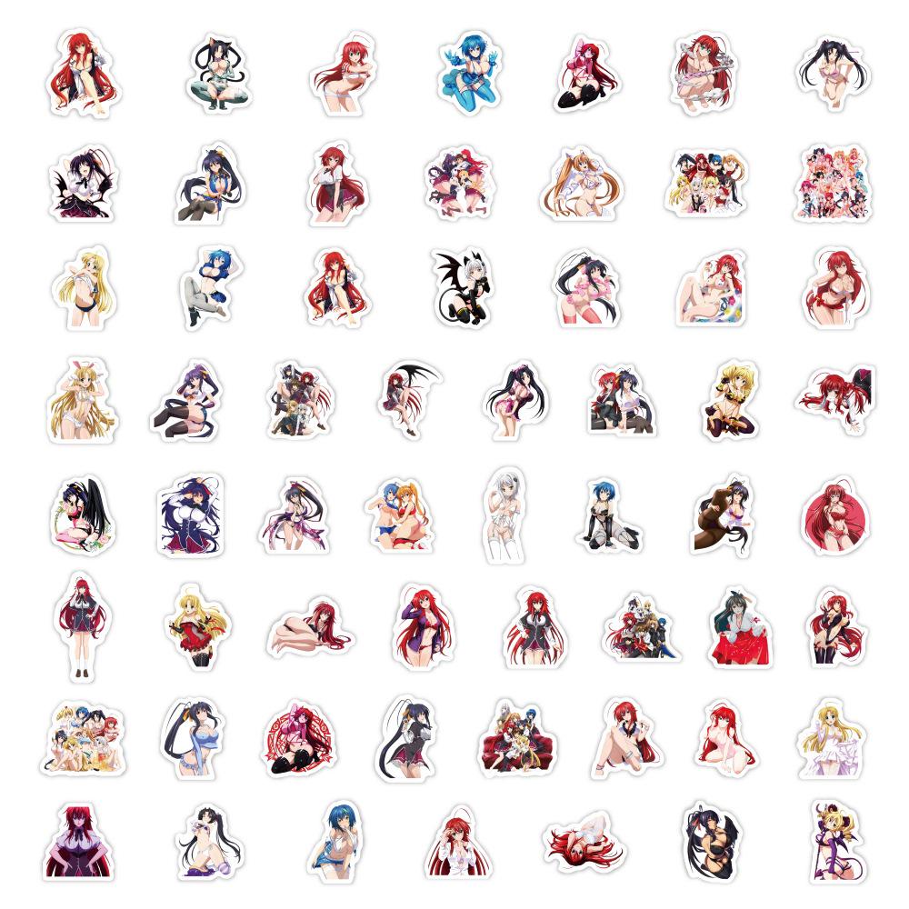 60 de autocolante cu desene animate Devil High School DXD Loli pentru decorarea manualelor și huselor de telefon - impermeabile și tăiabile la dimensiunea dorită.