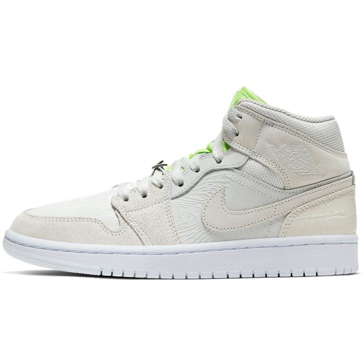 Womens Air Jordan 1 Mid 'Ghost Green' (women's sizes) Vast Grey / Ghost Green / White Vintage Basketball Shoes CV3018 001
