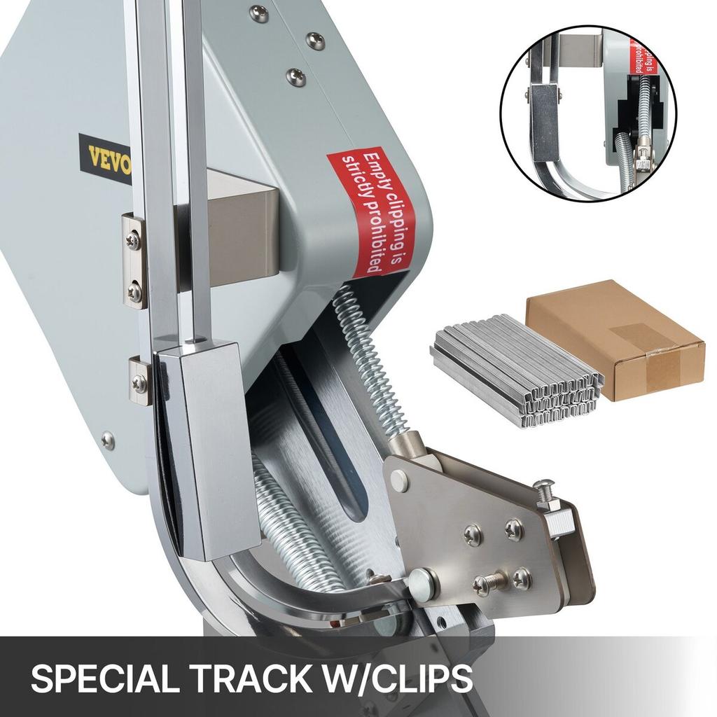 Manual U-shape Sausage Clipper Clipping Machine Food Clipping Maker for Sausage Packing Sealing with 2 Boxes of Buckles 8000pcs