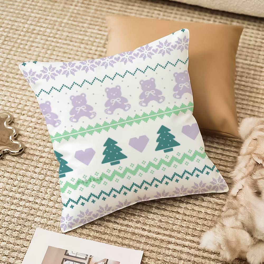 Christmas Spirit Pillow Case Anti-dustmite Invisible Zipper Sofa Bed