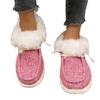 Cross-border foreign trade low-top lace-up cotton shoes women's autumn and winter round head plush mouth flat-bottomed snow boots