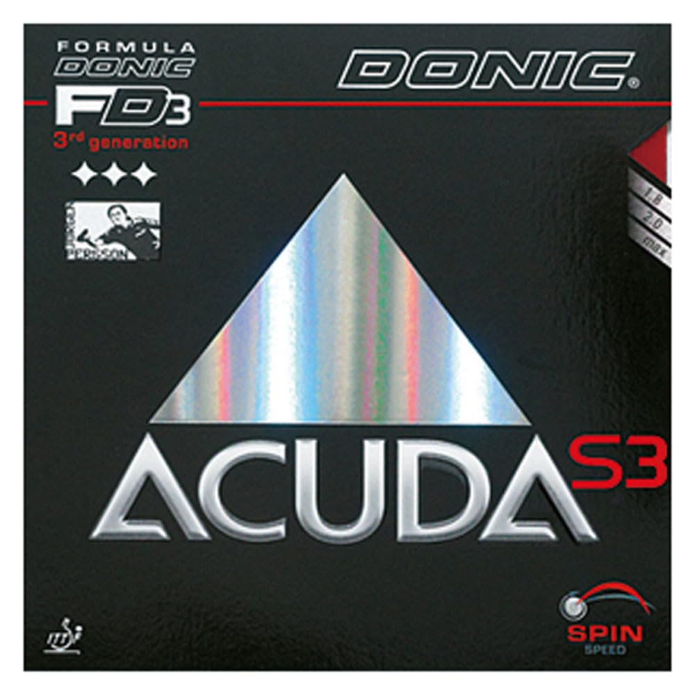 DONIC Acuda S3 Table Tennis AL050 Rubber, Red, 1.8mm,