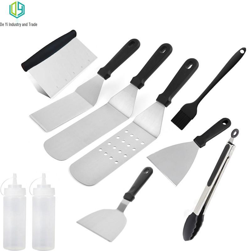 Stainless Steel BBQ Tool Set - Outdoor Grill & Teppanyaki Spatulas