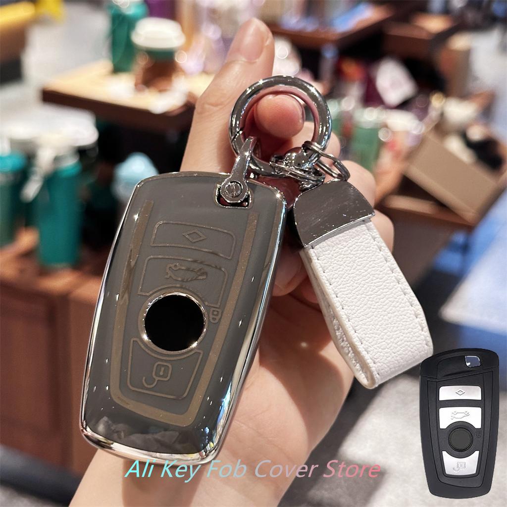 Key Fob Cover Keychain Lanyard for BMW 1 3 4 5 6 7 Series X3 X4 M5 M6 GT3 GT5 Keychain Keyless Entry Remote Case Holder