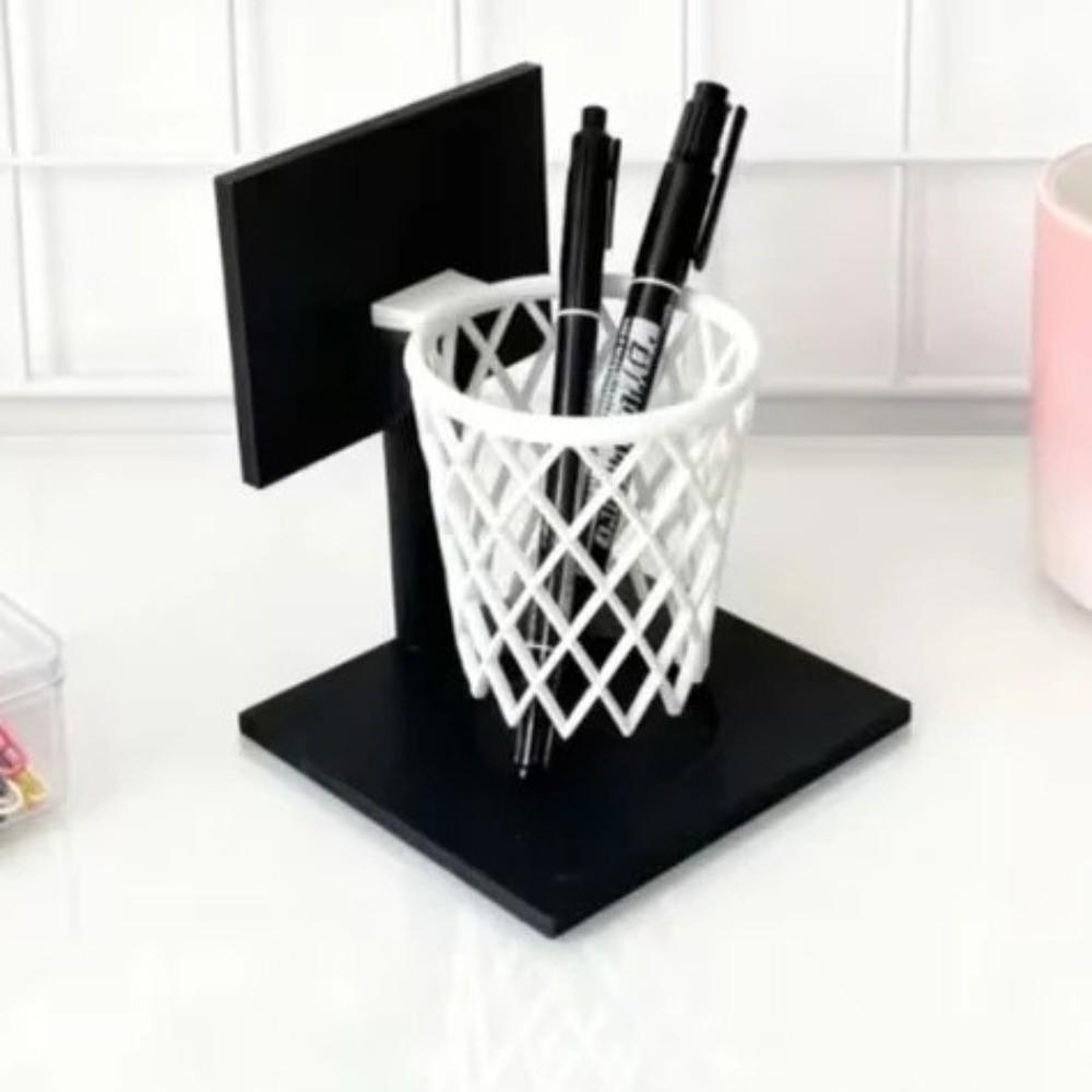 Large Capacity Stationery Storage Container 3D Printed Mini Trash Can Basketball Enthusiast