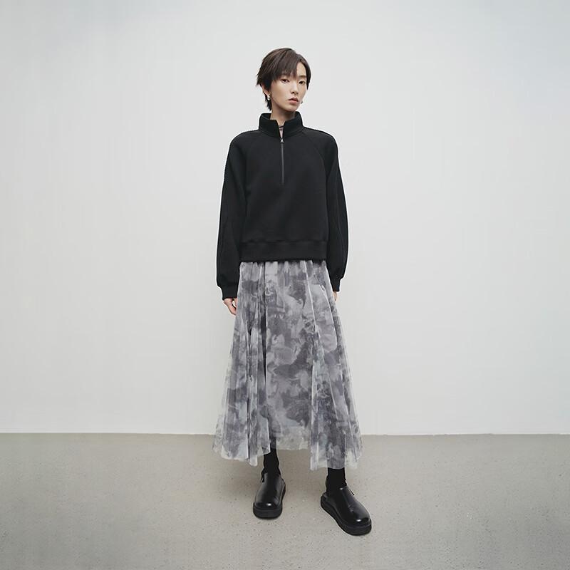 broadcast Vintage Print Mesh Midi Skirt