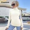 Cinemore Spring Autumn Women's Sweater Solid Oversize Casual Pullovers Warm Basic Long Sleeve Top O Neck Knitted Jumper Sweater